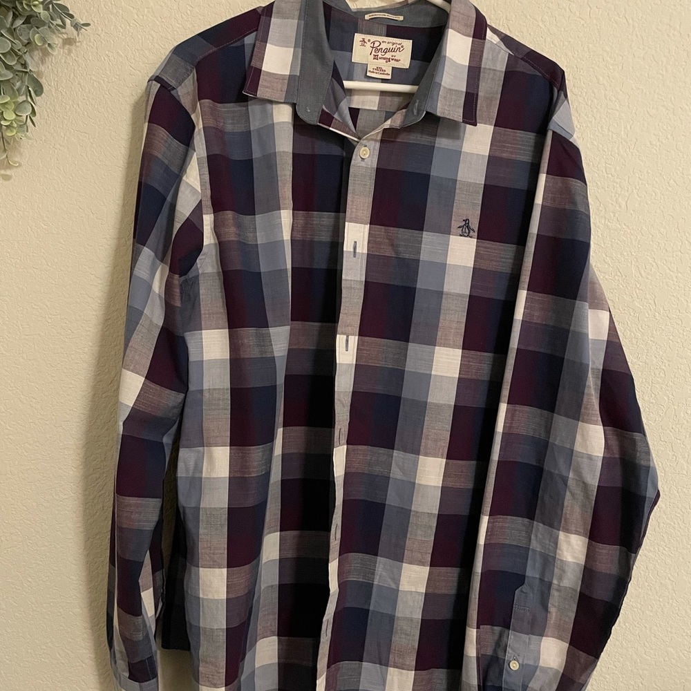 Checkered Original Penguin Men’s Button Down